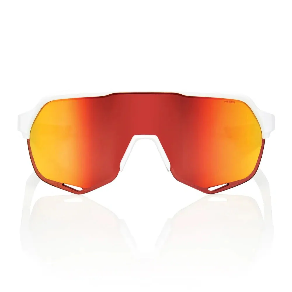 RIDE 100% Eyewear S2  Soft Tact Off White/Hiper Red Multilayer Mirror Lens - Image 2