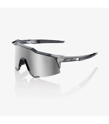RIDE 100% Eyewear Speedcraft Polished Translucent - Crystal Grey HiPER Silver Mirror Lens - Image 3