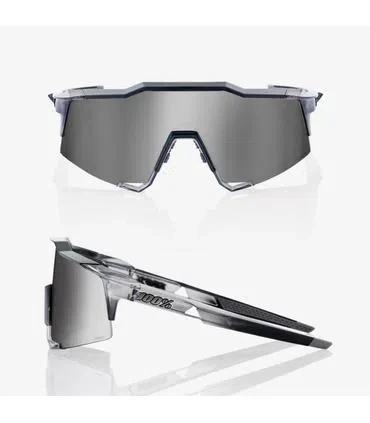 RIDE 100% Eyewear Speedcraft Polished Translucent - Crystal Grey HiPER Silver Mirror Lens - Image 4
