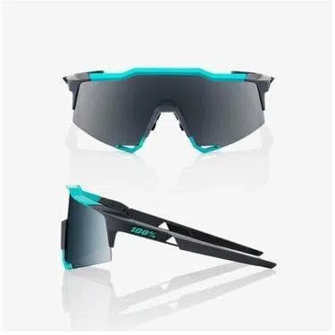 RIDE 100% Eyewear Speedcraft  Soft Tact Celeste Green/Cement Grey - Black Mirror Len - Image 2