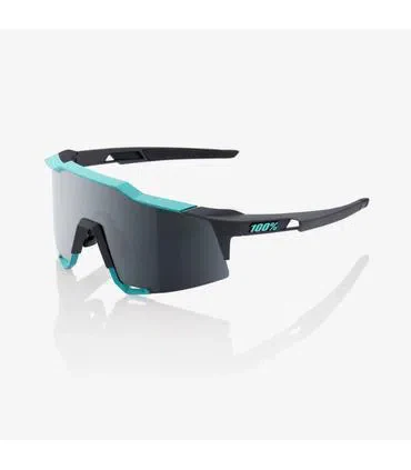 RIDE 100% Eyewear Speedcraft  Soft Tact Celeste Green/Cement Grey - Black Mirror Len - Image 3