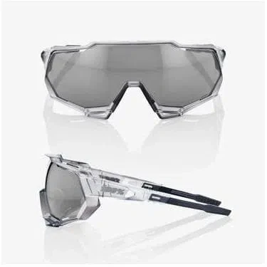 RIDE 100% Eyewear Speedtrap Matte Translucent Crystal Grey - HiPER Silver Mirror Lens - Image 2
