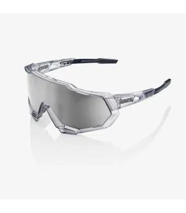 RIDE 100% Eyewear Speedtrap Matte Translucent Crystal Grey - HiPER Silver Mirror Lens - Image 3
