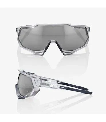 RIDE 100% Eyewear Speedtrap Matte Translucent Crystal Grey - HiPER Silver Mirror Lens - Image 4