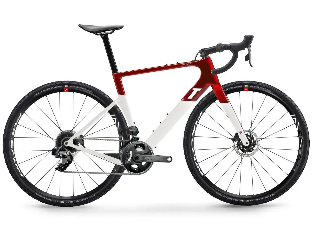 3T Exploro Race Complete Bike Gravel Sram Force AXS 1x - Red/White