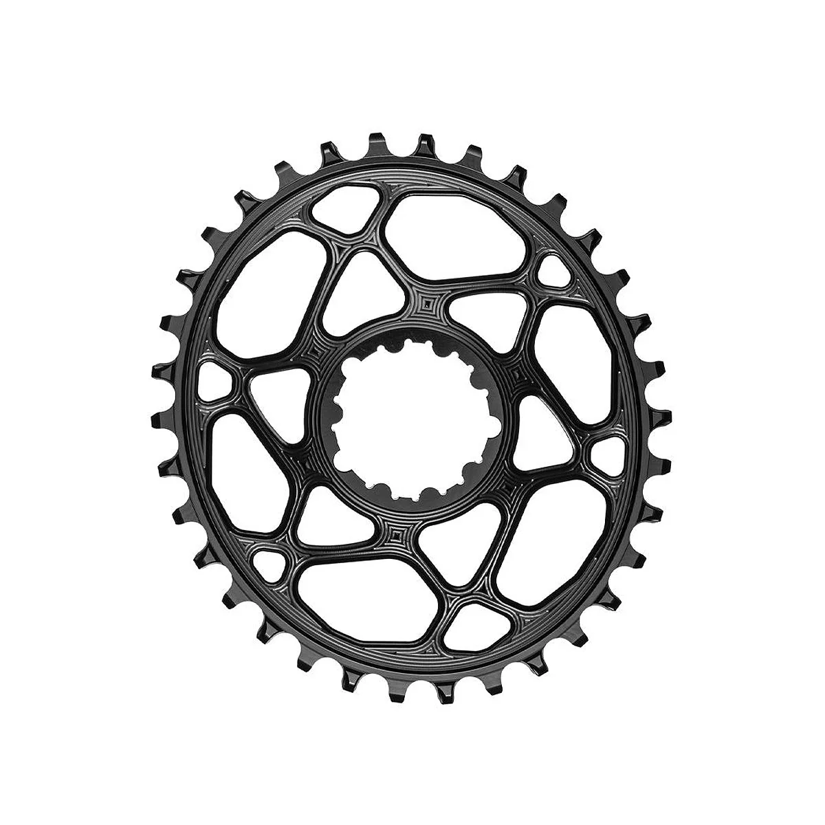 ABSOLUTE BLACK Oval Chainring Direct Mount, 3 mm Offset, 148 BOOST SRAM 1x1012 Speed - Black Aluminum.