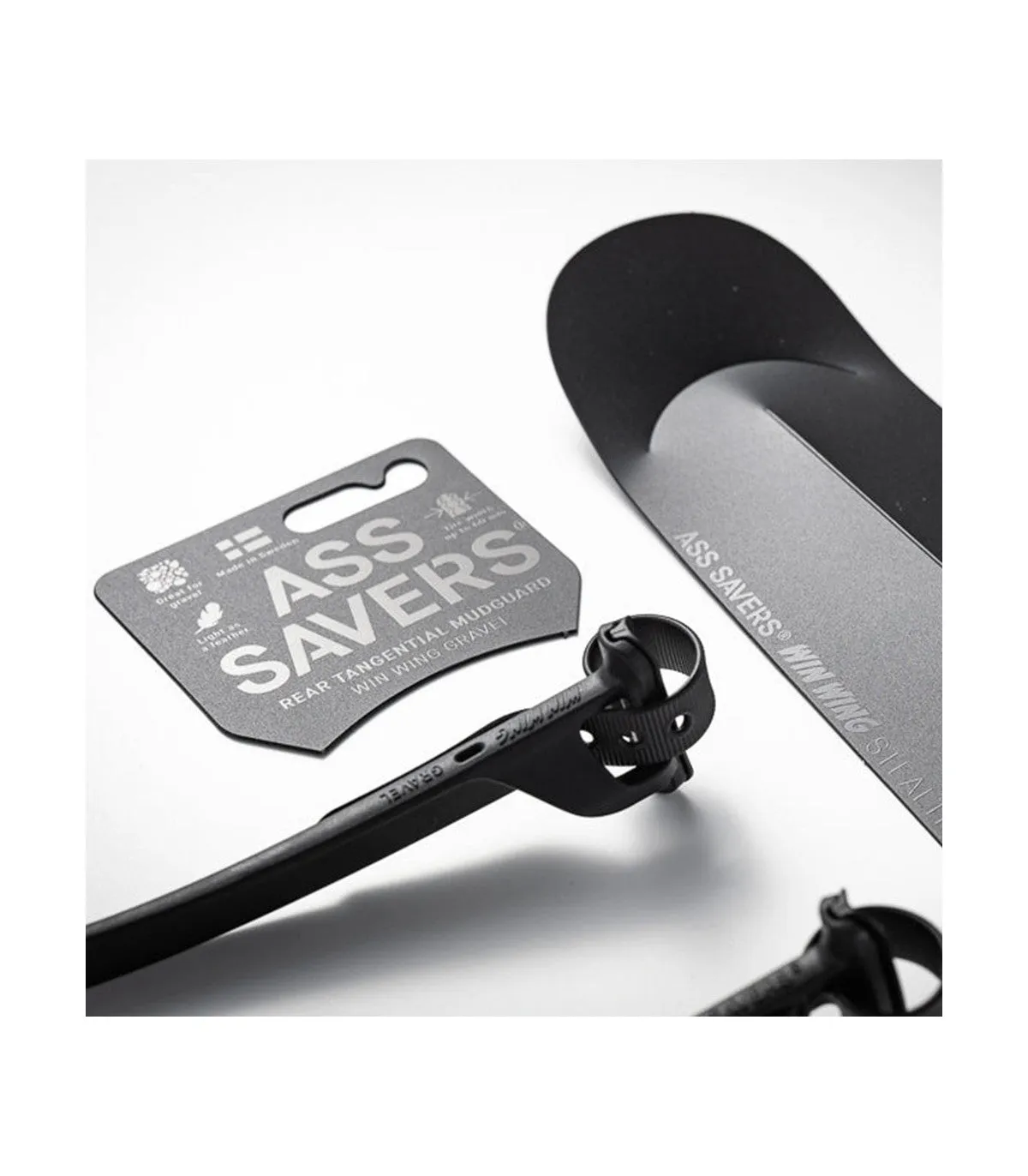 ASS SAVERS Win Wing 2 Gravel Rear Mudguard (Stealth) - Black - Image 3