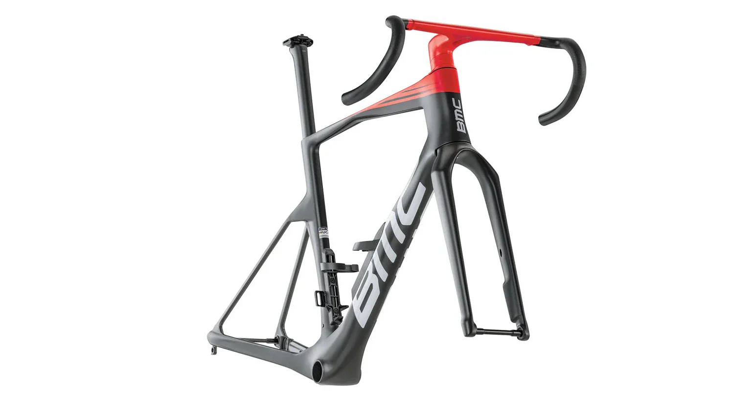 BMC Teammachine R01 MOD Road Frameset - Carbon Black / Neon Red - Image 3