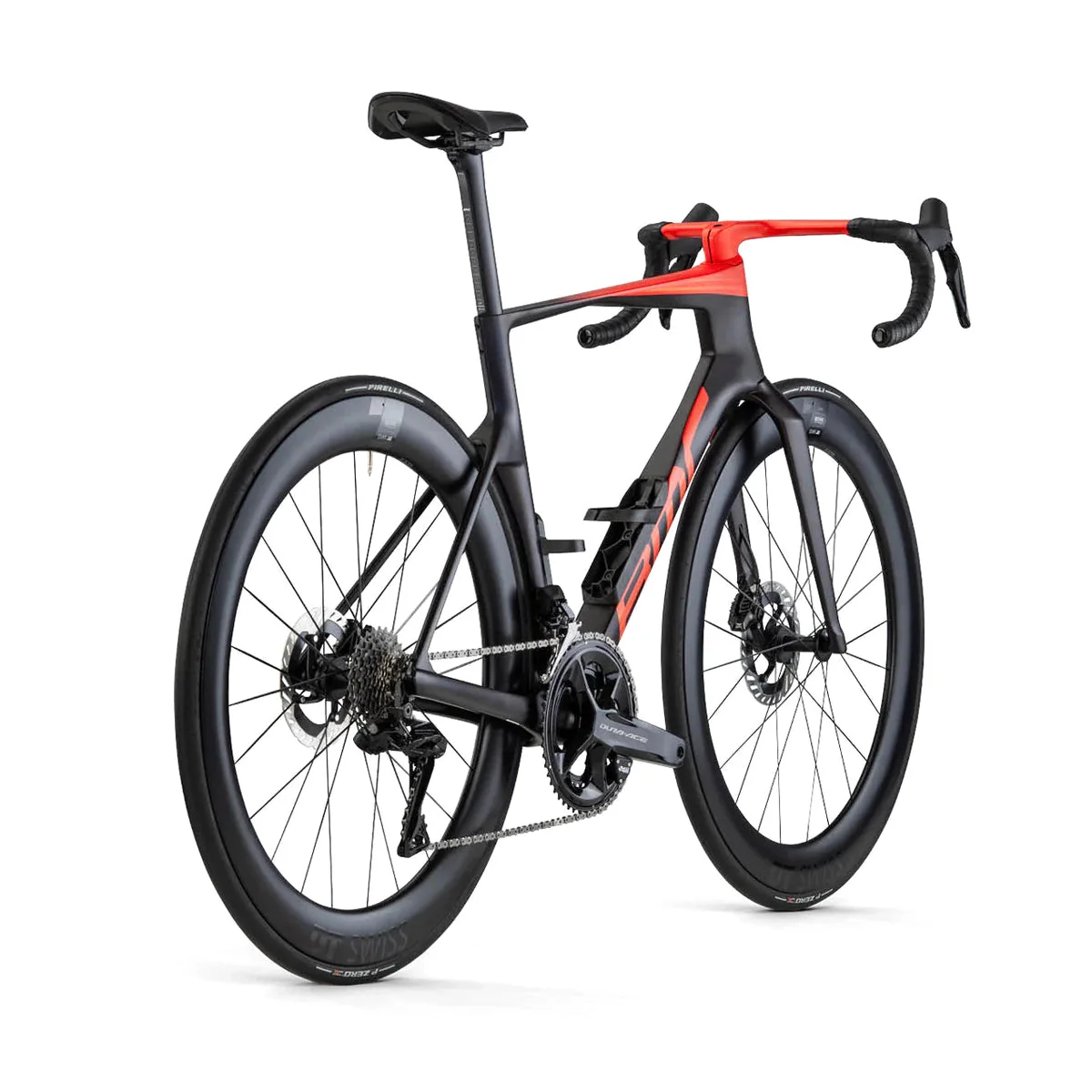 BMC Teammachine R01 TWO Shimano Dura Ace DI2 Power Meter DTSwiss Wheelset Road Bike - Maroon Carbon/Neon Red - Image 3