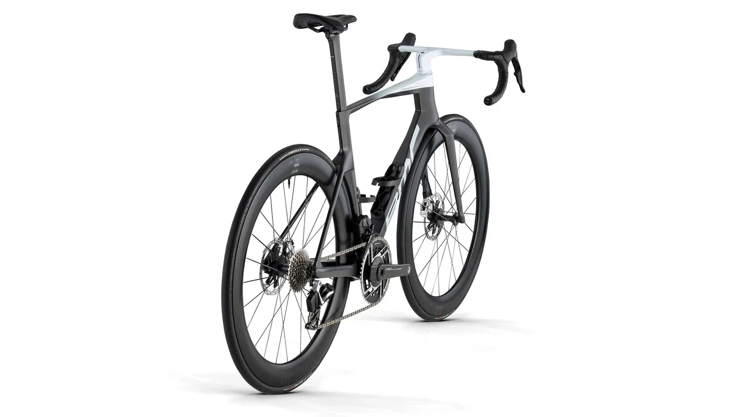BMC Teammachine R01 ONE Sram Red AXS E1 Power Meter DTSwiss Wheelset Road Bike - Carbon Black / Cool White - Image 3