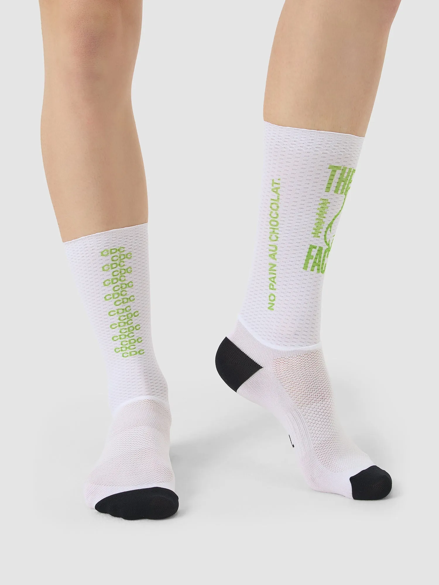 CAFÉ DU CYCLISTE Aero Socks - Lime White - Image 4