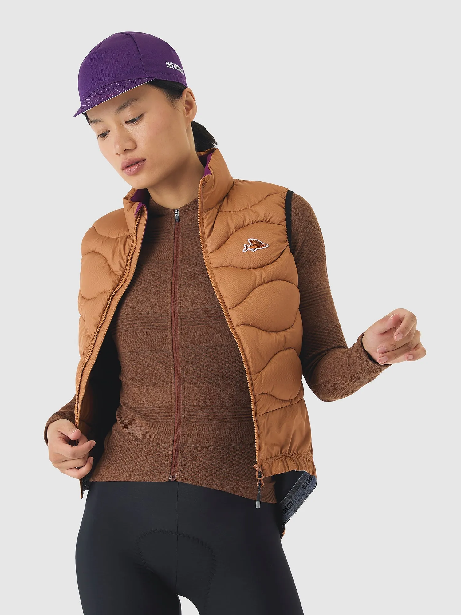 CAFE DU CYCLISTE Alexia Thermal Gilet - Cashew - Image 4