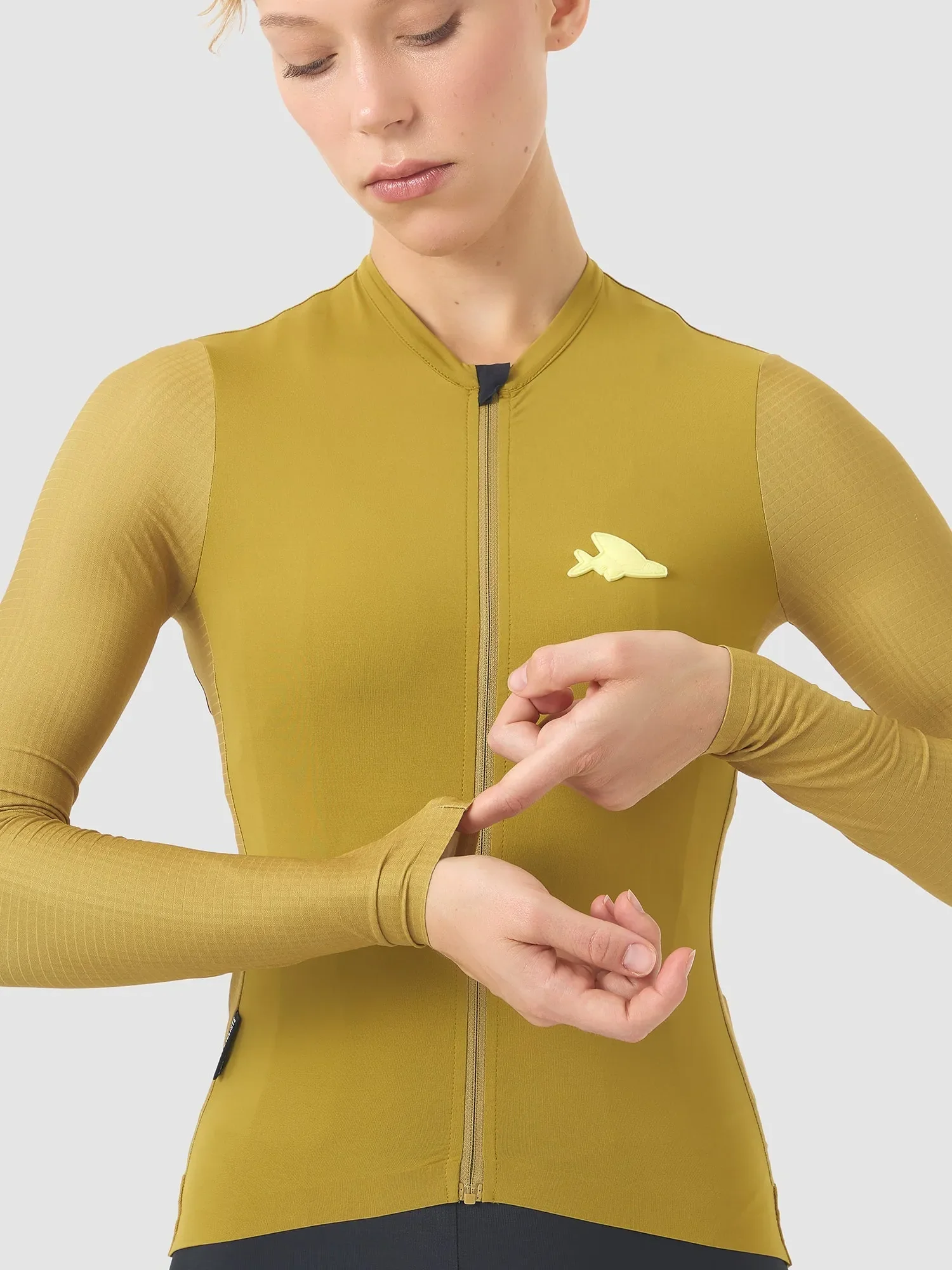 CAFE DU CYCLISTE Andrea Women LS Jersey - Golden Olive - Image 3