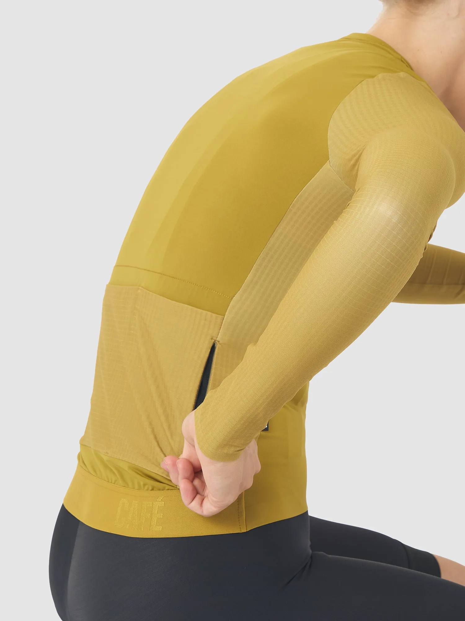 CAFE DU CYCLISTE Andrea Women LS Jersey - Golden Olive - Image 4