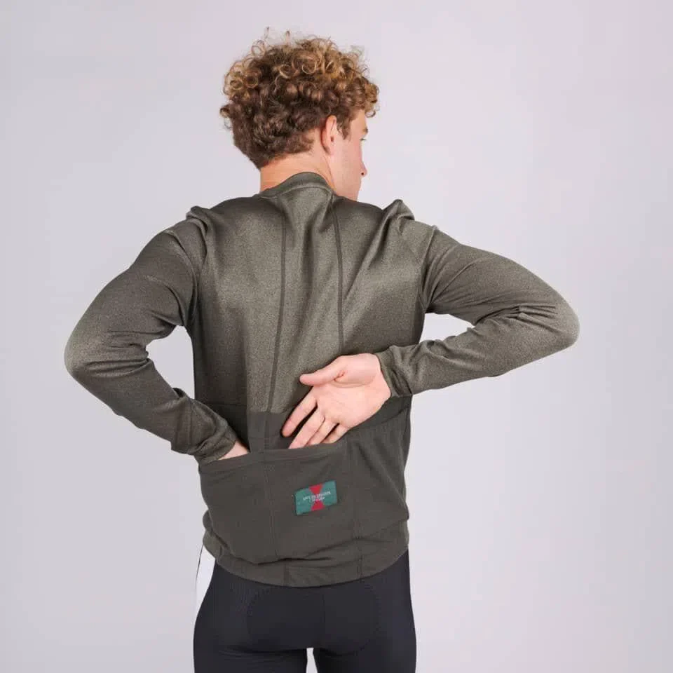 CAFE DU CYCLISTE Angele Long Sleeve Jersey - Gunmetal Green - Image 5