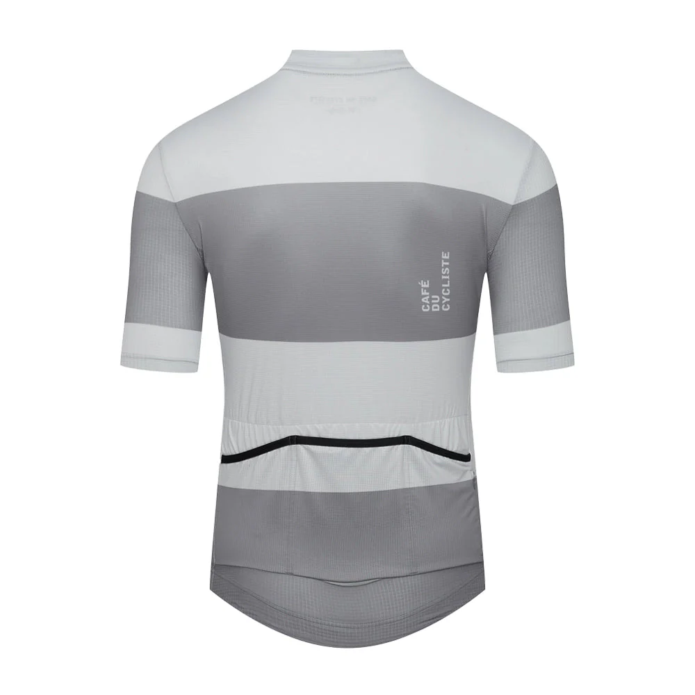 CAFE DU CYCLISTE Angeline Ultralight Cycling Jersey - Grey/White - Image 2