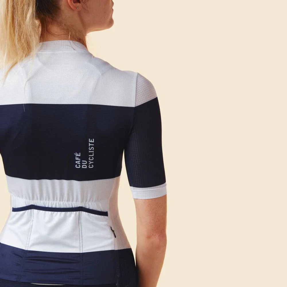 CAFE DU CYCLISTE Angeline Women's Ultralight Jersey - Navy White - Image 4
