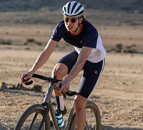 CAFE DU CYCLISTE Betty Gravel Cycling Jersey  - Navy/White - Image 3