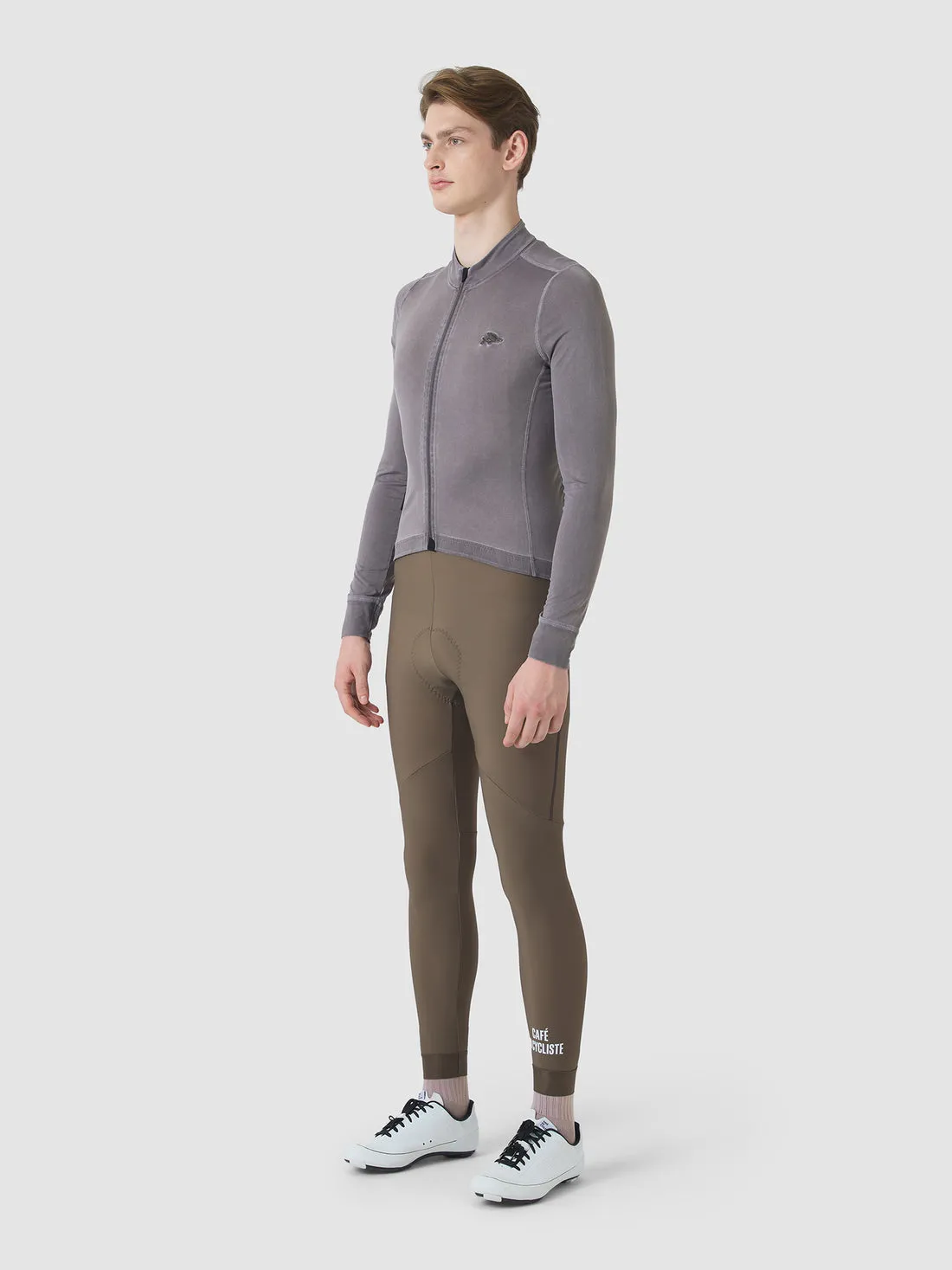 CAFE DU CYCLISTE Charlie Brushed Long Sleeve Jersey - Cold Dye Charcoal - Image 5