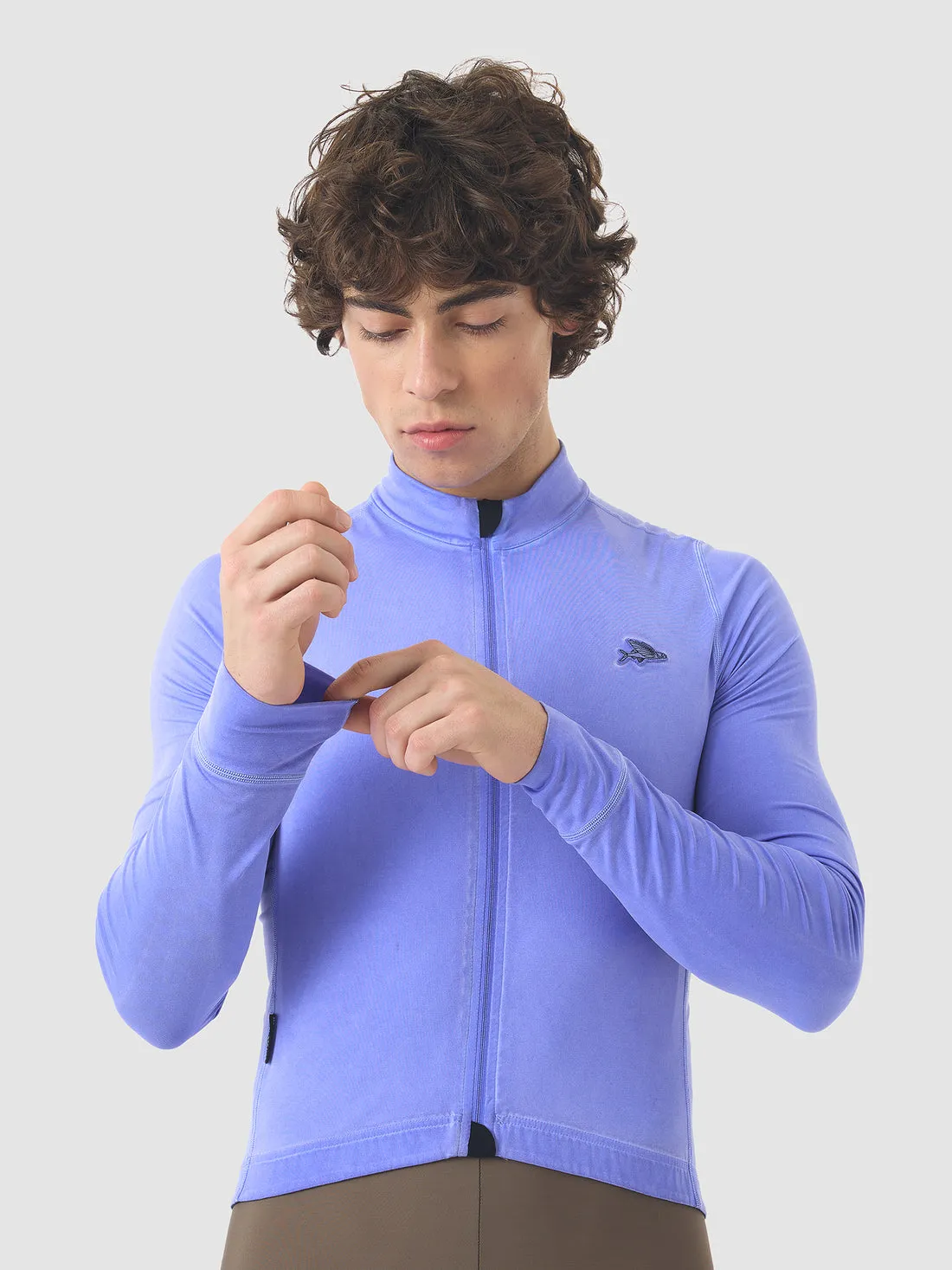 CAFE DU CYCLISTE Charlie Brushed Long Sleeve Jersey - Cold Dye Verbena - Image 4