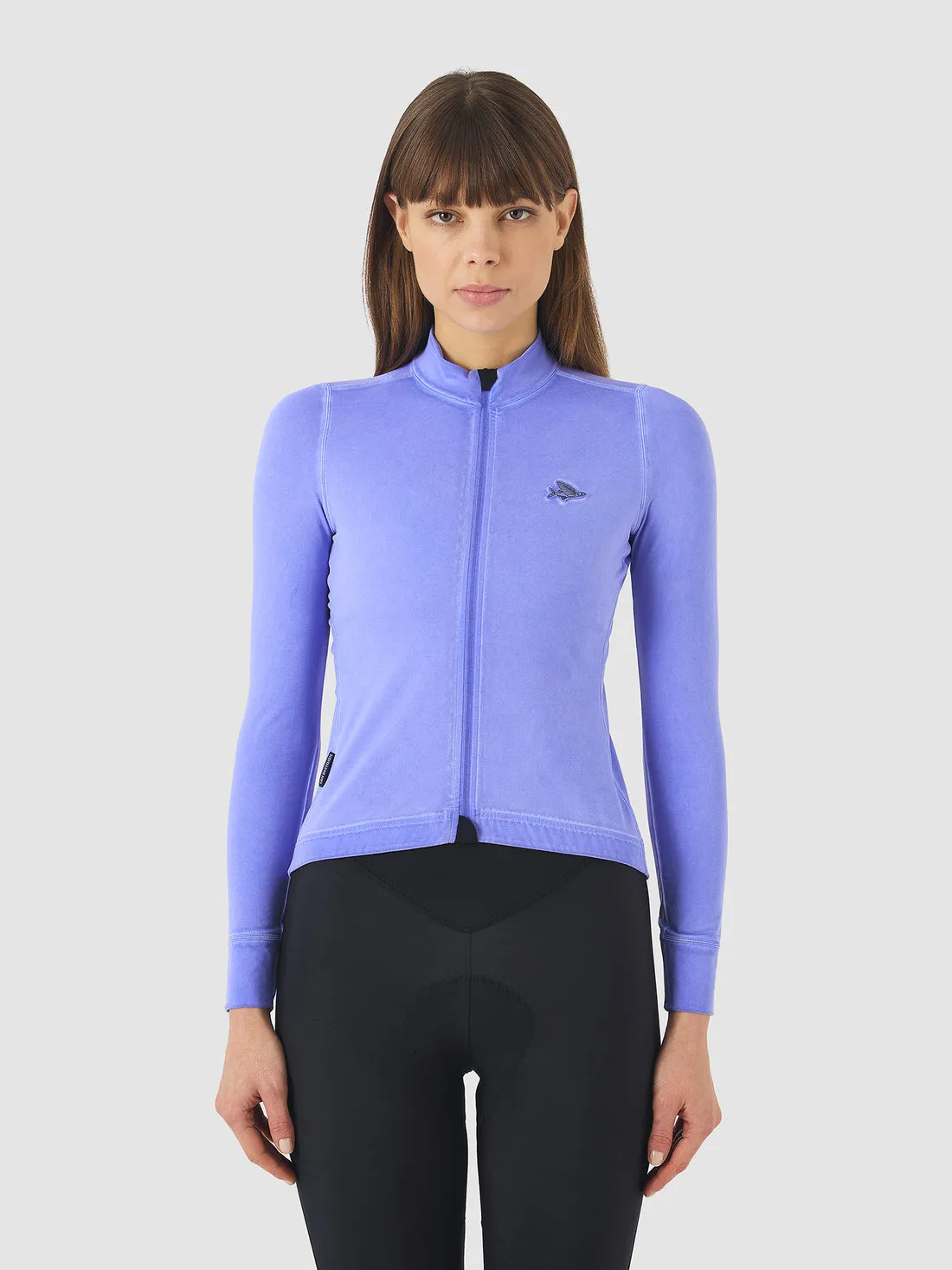 CAFE DU CYCLISTE Charlie Brushed Women Long Sleeve Jersey - Cold Dye Verbena - Image 2
