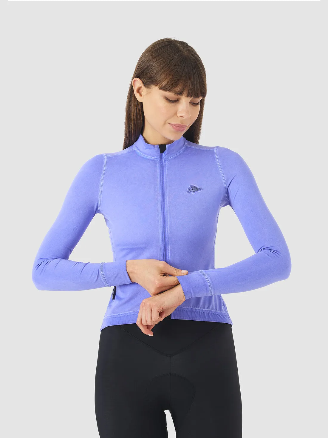 CAFE DU CYCLISTE Charlie Brushed Women Long Sleeve Jersey - Cold Dye Verbena - Image 4