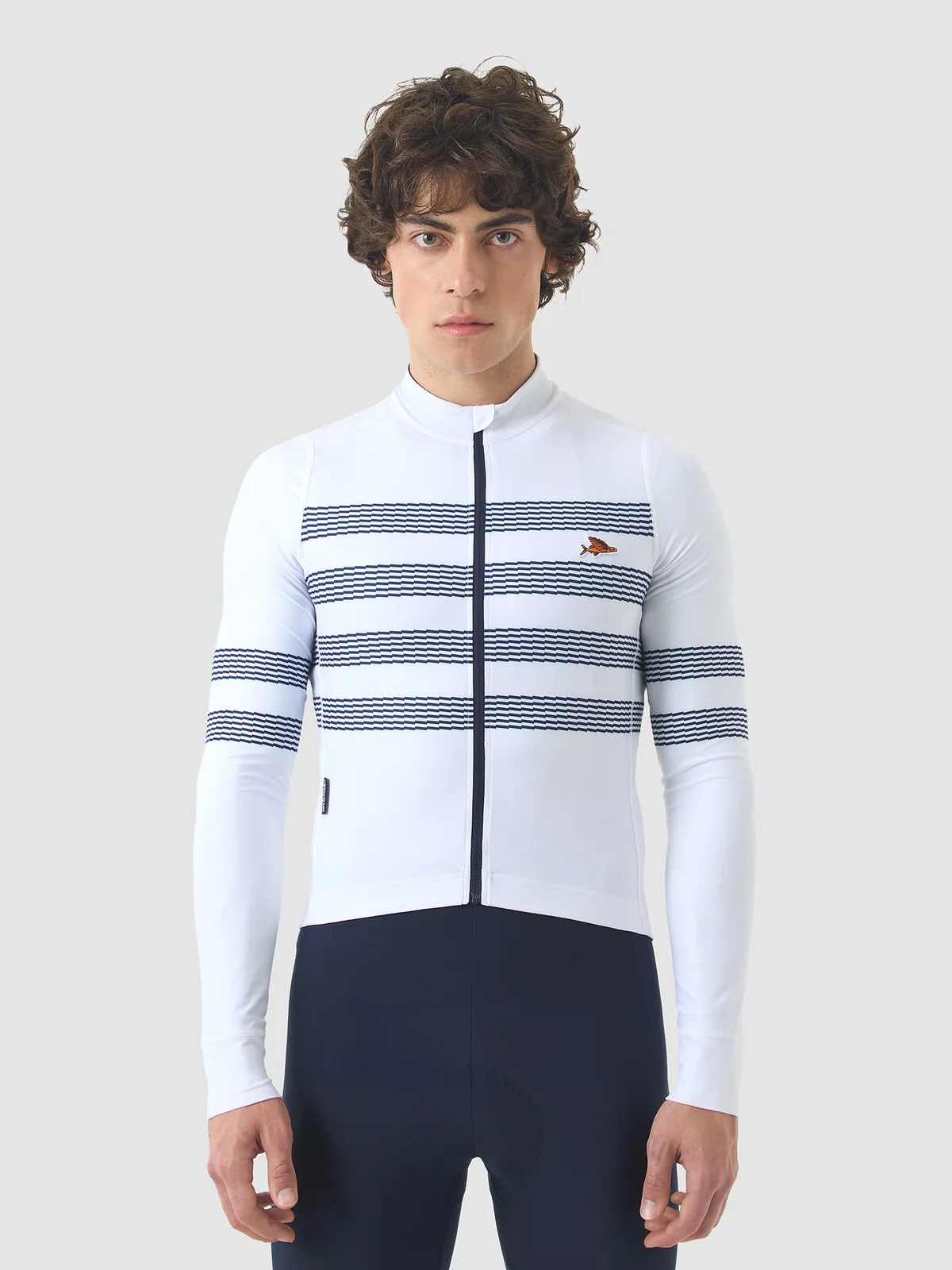 CAFE DU CYCLISTE Charlie Brushed Long Sleeve Jersey - Mariniere - Image 3