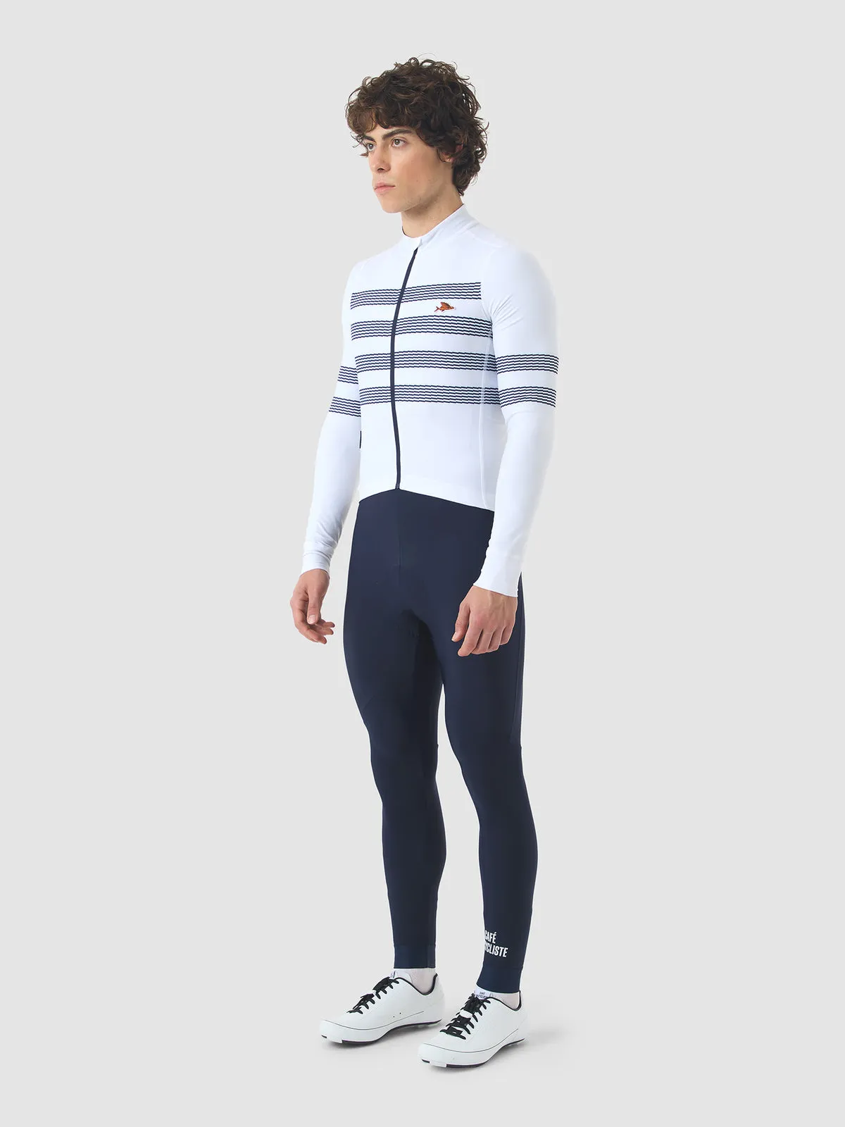 CAFE DU CYCLISTE Charlie Brushed Long Sleeve Jersey - Mariniere - Image 4