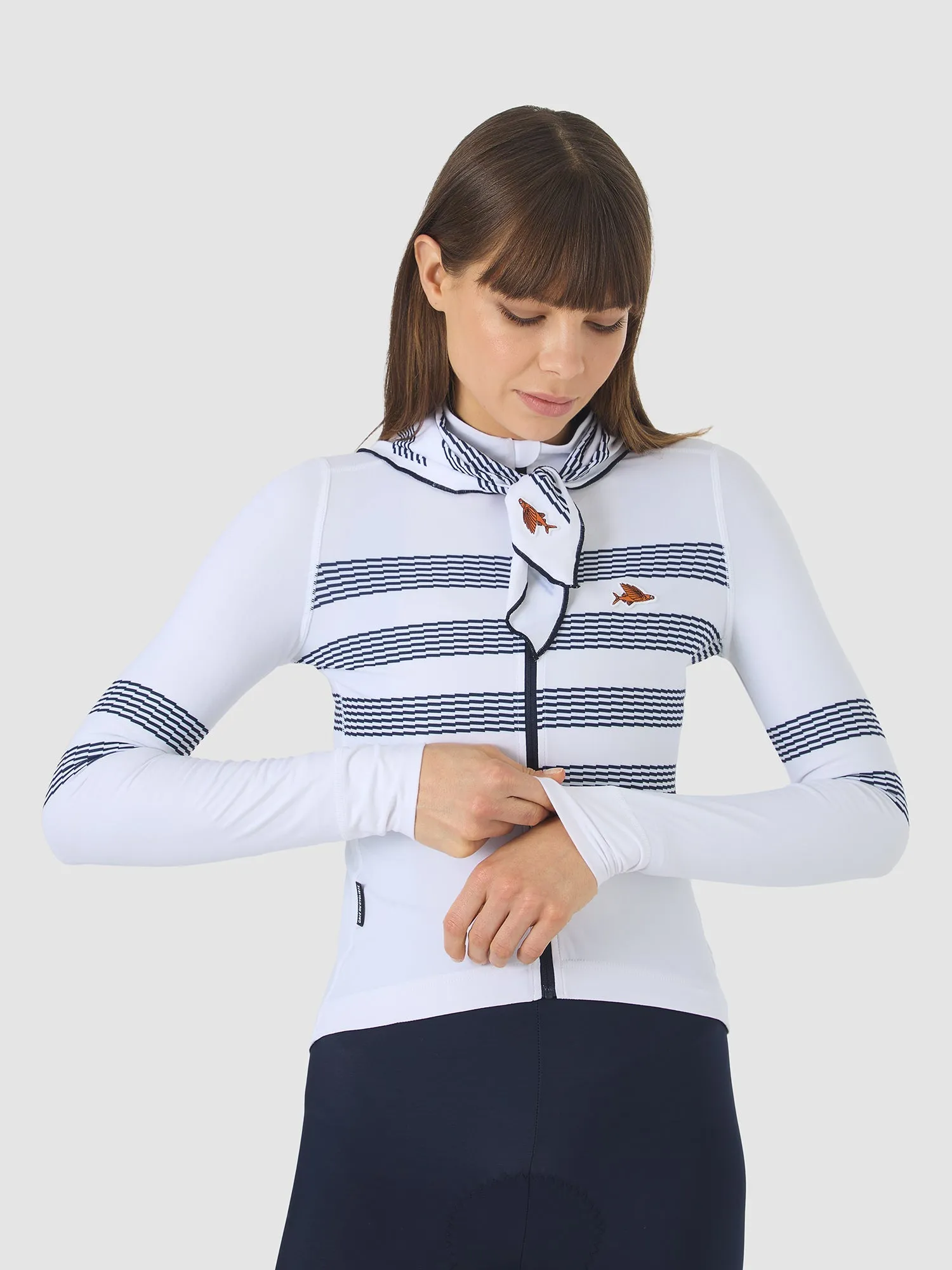 CAFE DU CYCLISTE Charlie Brushed Women LS Jersey - Mariniere - Image 3