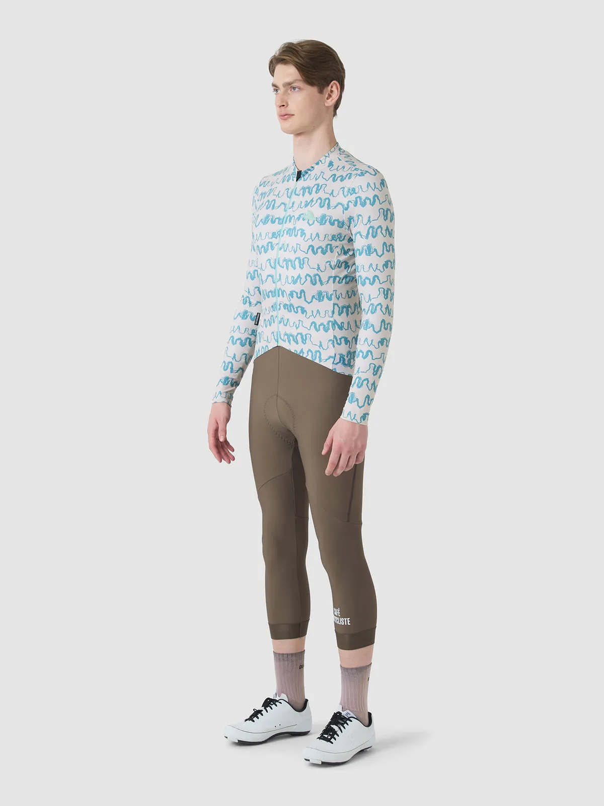 CAFÉ DU CYCLISTE Constance Midweight Long Sleeve Jersey - Pearl Grey/Deep Water - Image 4