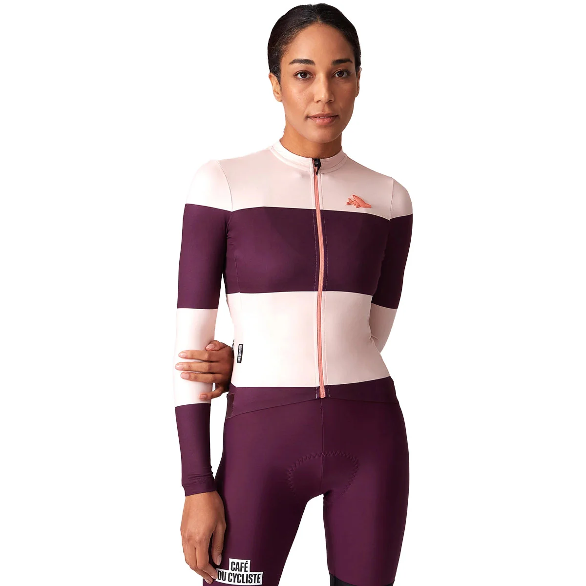 CAFE DU CYCLISTE Constance Women Midweight Long Sleeve Jersey - Quetsche Rosa - Image 4