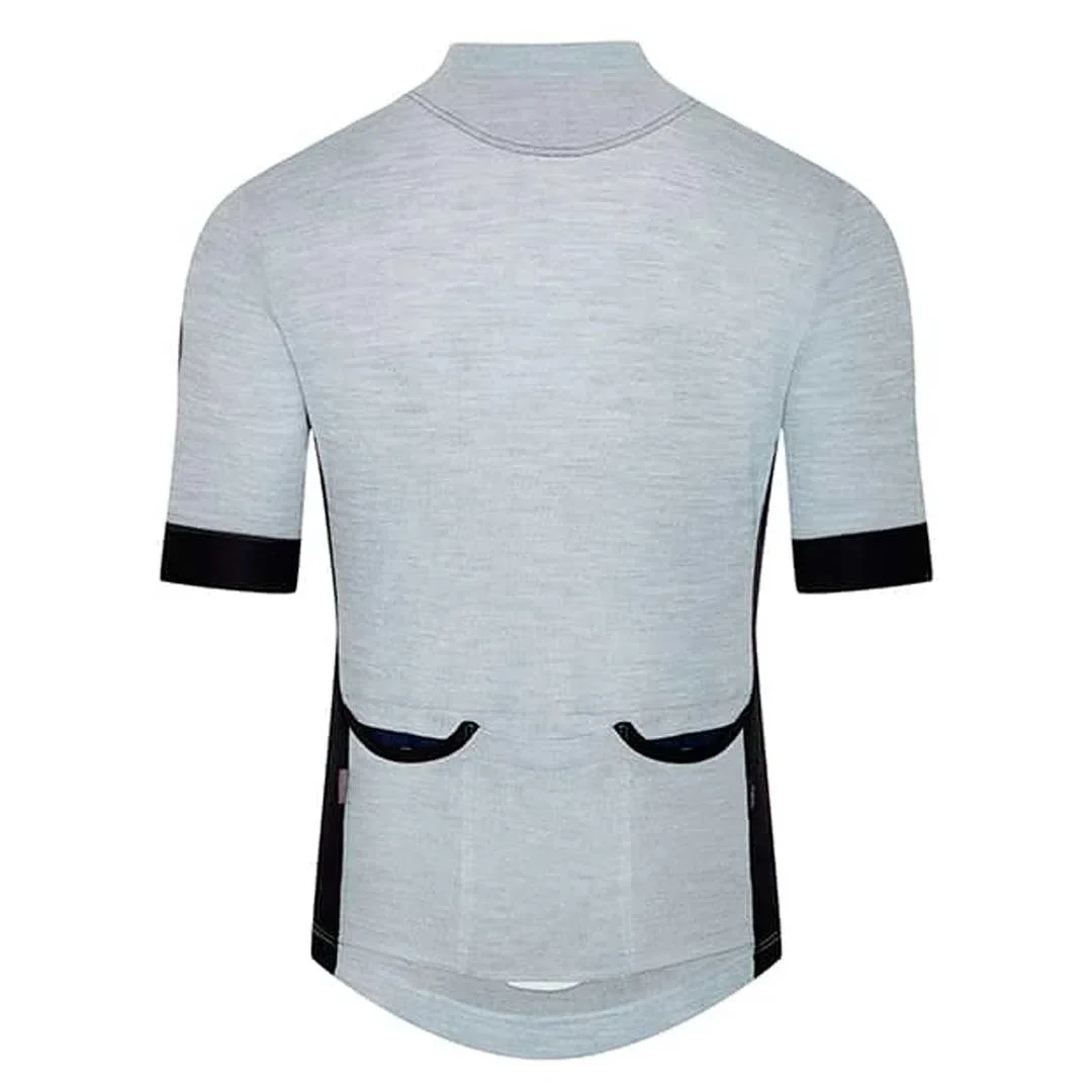 CAFE DU CYCLISTE  Eglantine Merino Cycling Jersey - Light Grey - Image 2