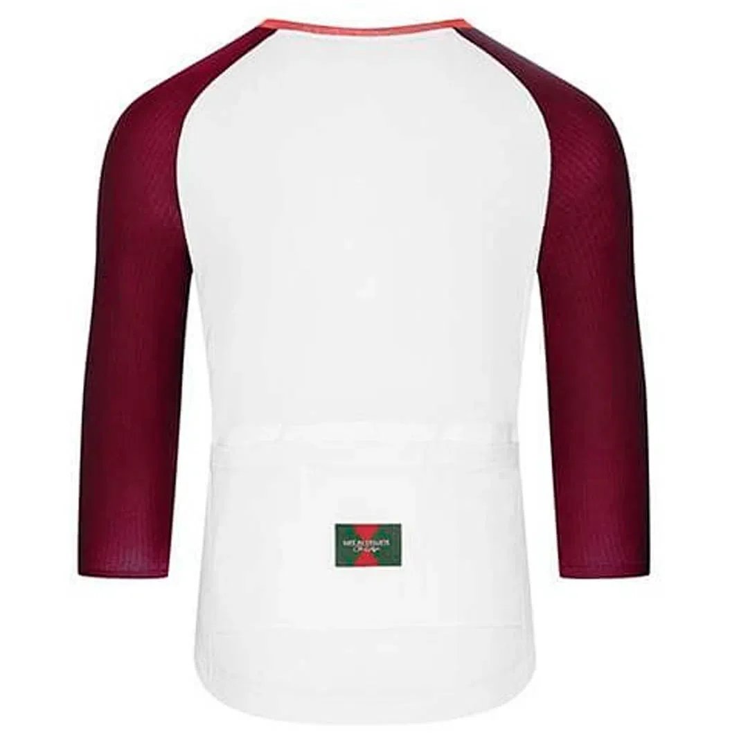CAFE DU CYCLISTE Gravel Cycling Jersey Barbara - Burgundy/White - Image 2