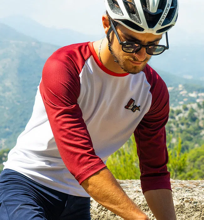 CAFE DU CYCLISTE Gravel Cycling Jersey Barbara - Burgundy/White - Image 4