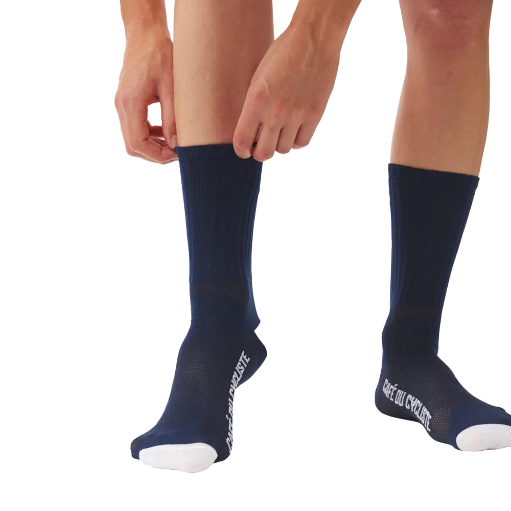 CAFE DU CYCLISTE Gravel Cycling Socks - Flying Fish Navy - Image 2