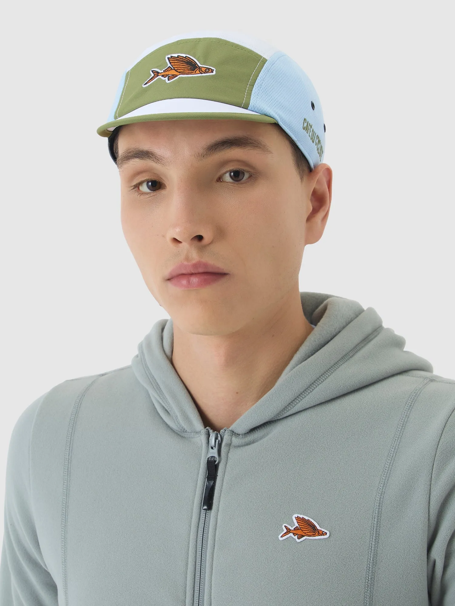 CAFE DU CYCLISTE Gravel Summer Cap - Khaki Ice Blue - Image 3