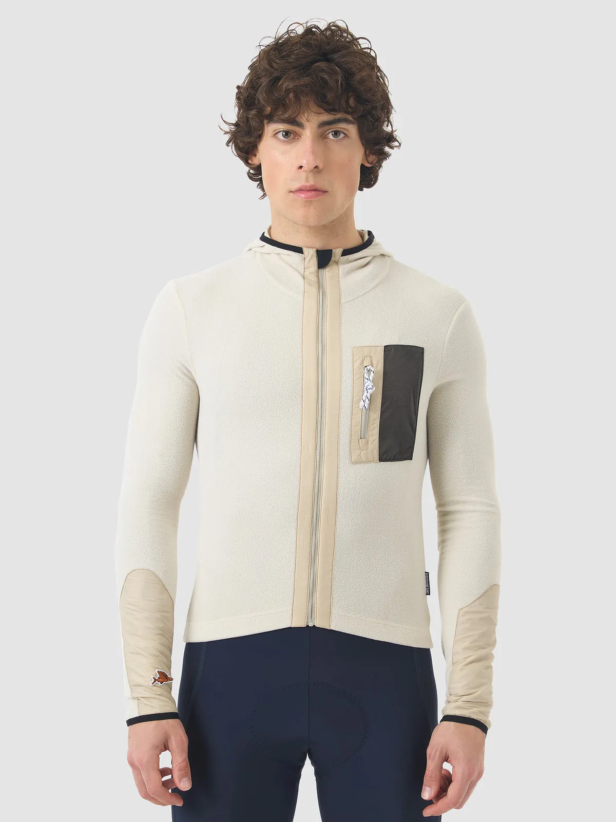 CAFE DU CYCLISTE Ingrid Microfleece Long Sleeve Jersey - Pearl Grey - Image 3