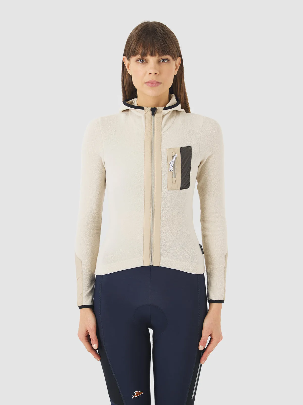 CAFE DU CYCLISTE Ingrid Microfleece LS Women Jersey - Pearl Grey - Image 3
