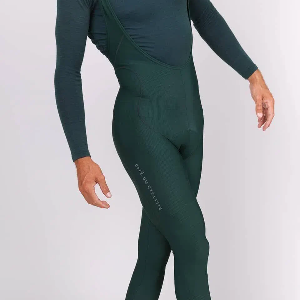 CAFE DU CYCLISTE Marie Winter Bib Tights - Alpine Green - Image 4