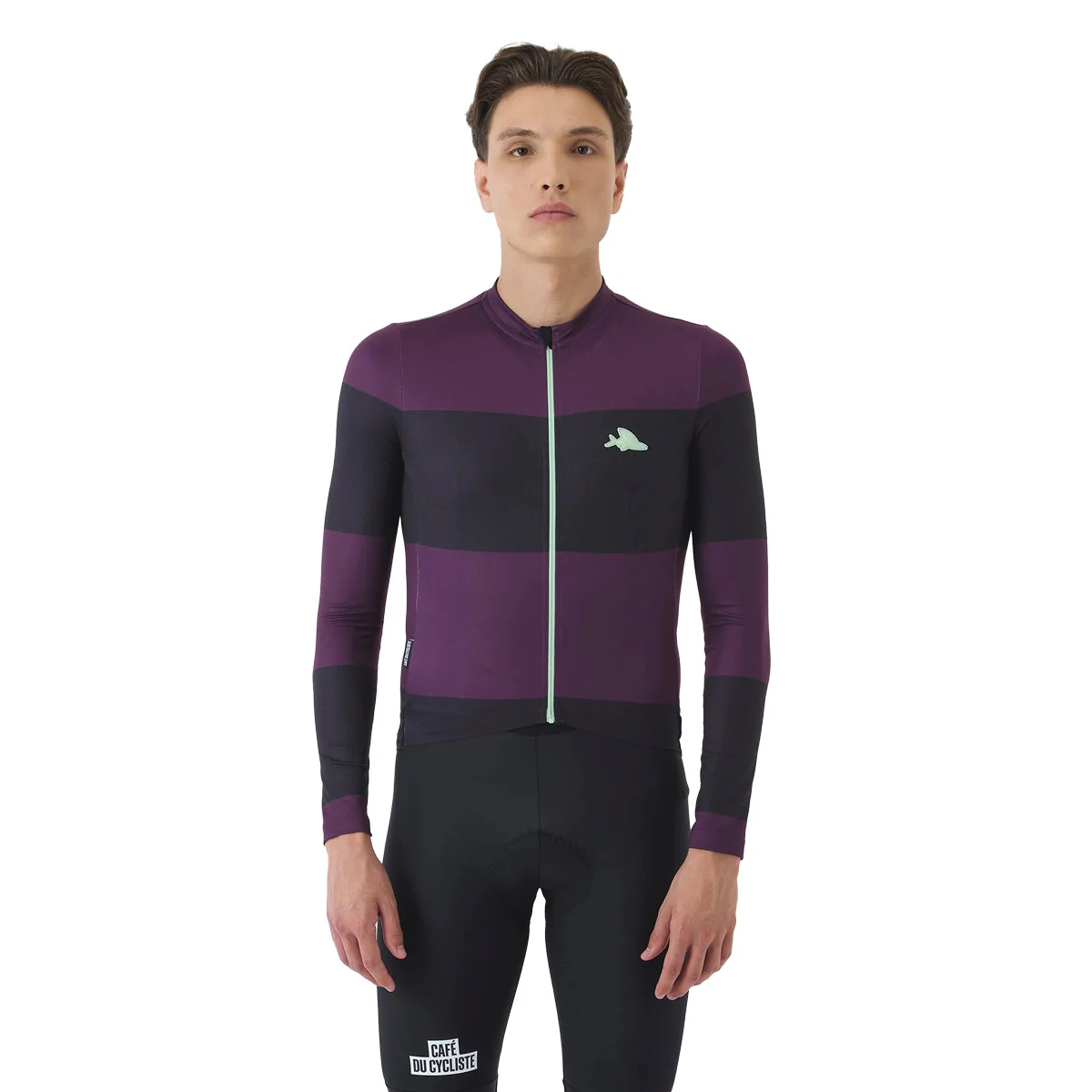 CAFE DU CYCLISTE Constance Midweight Long Sleeve Jersey - Black/Quetsche - Image 3