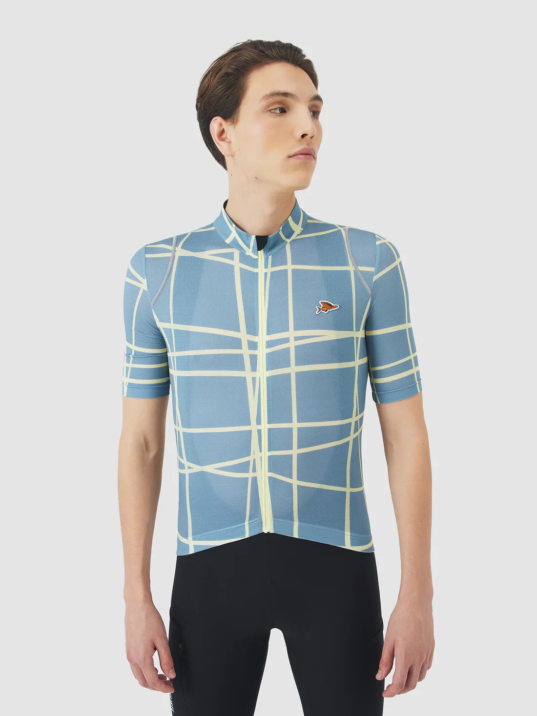 CAFE DU CYCLISTE Mona V2 Cycling Jersey - Deep Water/Naples Yellow - Image 2