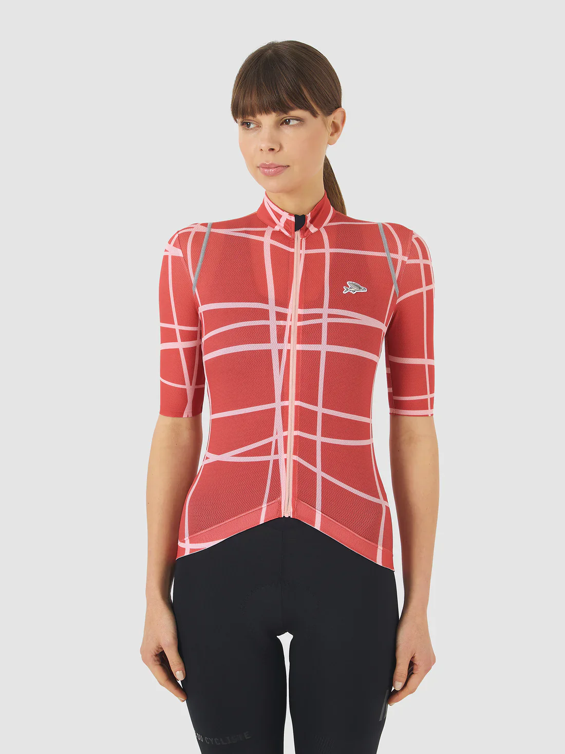 CAFE DU CYCLISTE Mona V2 Women Cycling Jersey - Cinder Red Plush - Image 2