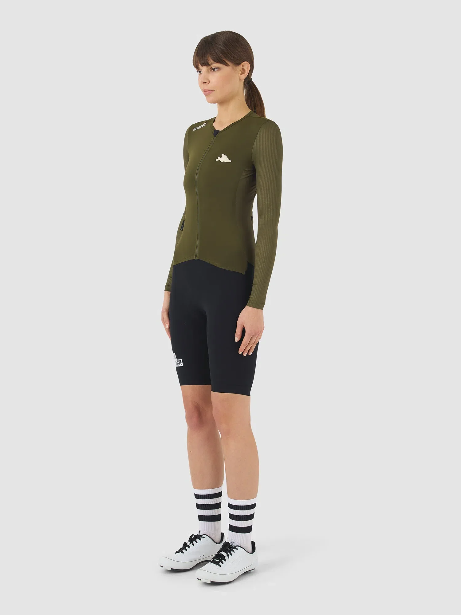 CAFE DU CYCLISTE Roxane Race Long Sleeve Women Jersey - Khaki - Image 5
