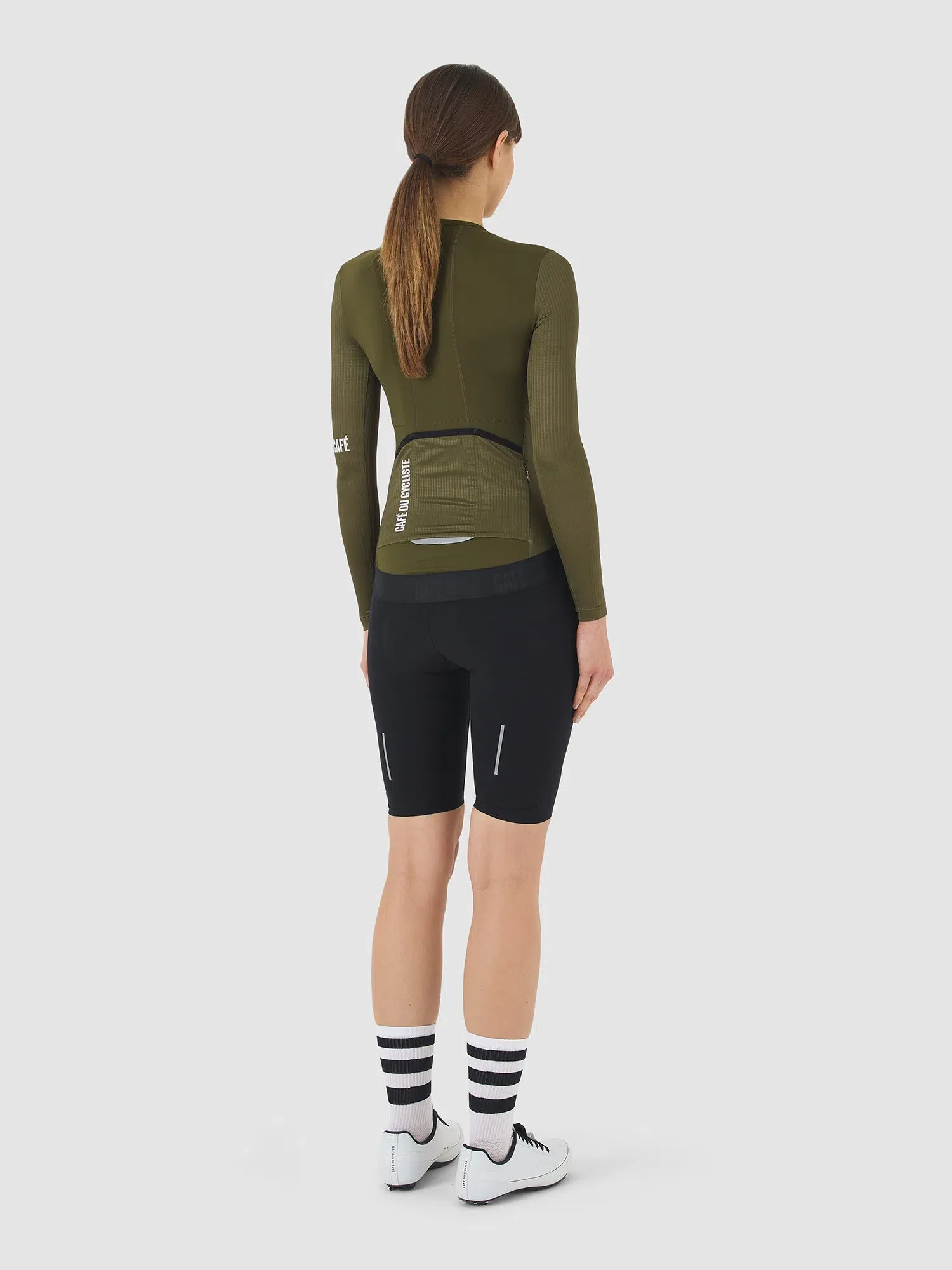 CAFE DU CYCLISTE Roxane Race Long Sleeve Women Jersey - Khaki - Image 6