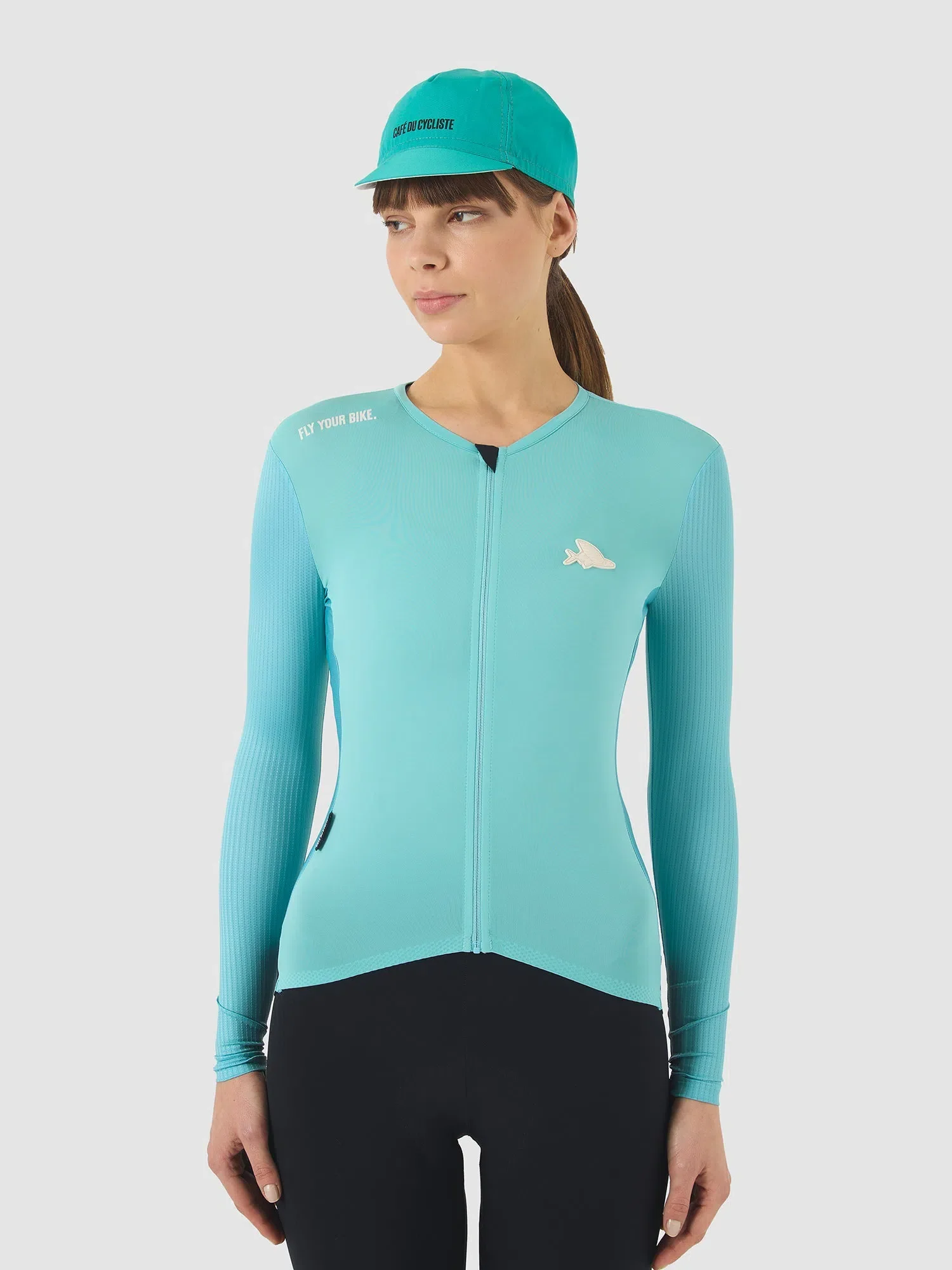 CAFE DU CYCLISTE Roxane Race Long Sleeve Women Jersey - Riviera Blue - Image 3