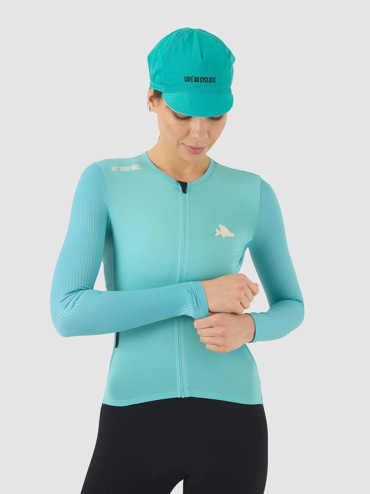CAFE DU CYCLISTE Roxane Race Long Sleeve Women Jersey - Riviera Blue - Image 4