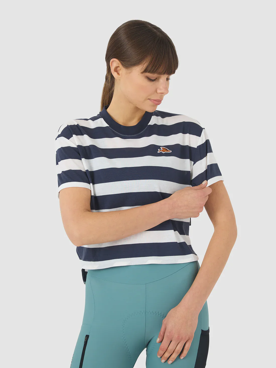 CAFE DU CYCLISTE Sandrine Women Cycling Jersey - Mariniere Navy/White - Image 6
