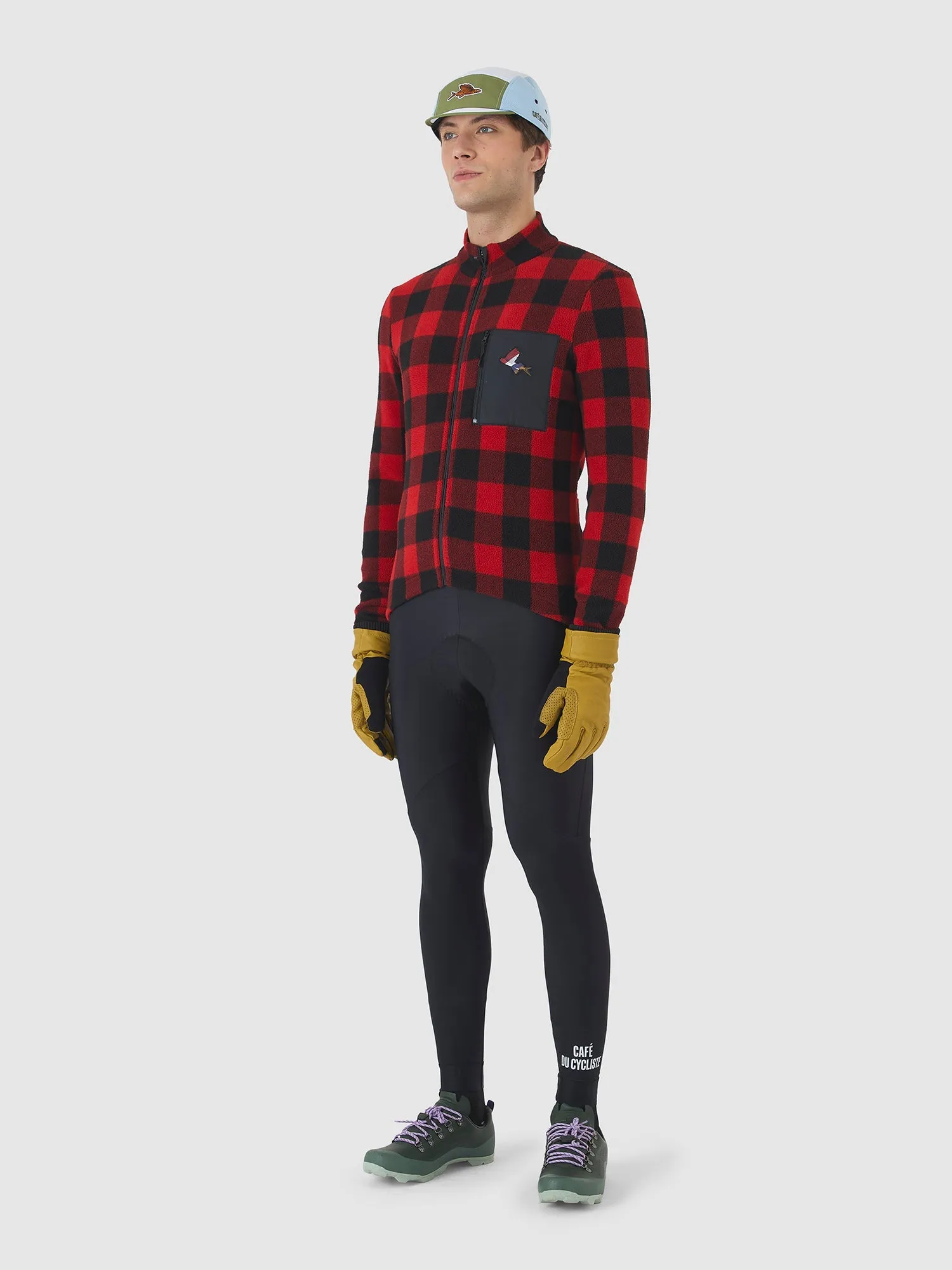 CAFE DU CYCLISTE Solange Fleece Jersey - Red/Black - Image 5