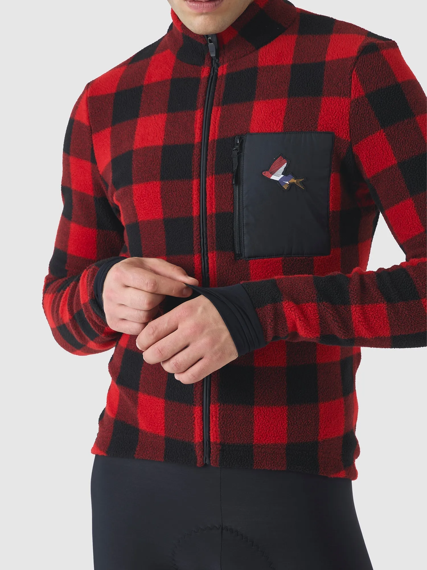 CAFE DU CYCLISTE Solange Fleece Jersey - Red/Black - Image 7