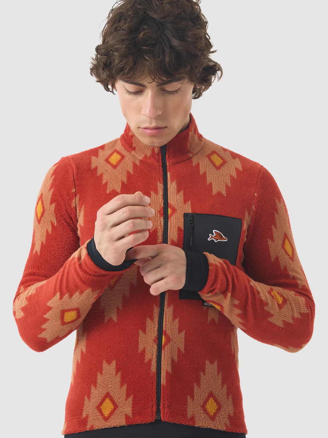 CAFE DU CYCLISTE Solange Fleece Long Sleeve Jersey - Clay/Sandstone - Image 3